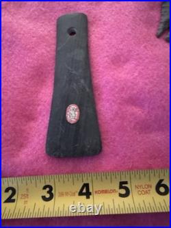 Rare Native American Banded Slate Michigan Drilled Gorget Pendant