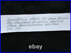 Rare Native American Bannerstone, On Lava Beaded Necklace, Ott-012206266