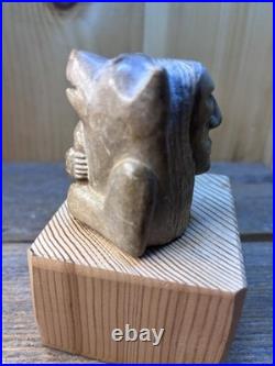 Rare-Native American Chief And Bear As One-Carving Sunny Skye Signed Sculpture