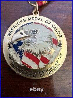 Rare Native American Code Talkers Warriors Valor Medal Neck Award & Patch Lot