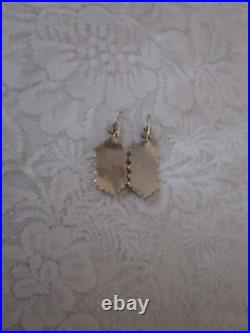 Rare Native American Coral Turquoise Bead Sterling Silver Dangle Earrings VTG