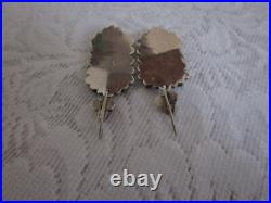 Rare Native American Coral Turquoise Bead Sterling Silver Dangle Earrings VTG