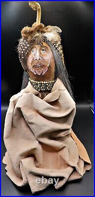 Rare Native American Doll Kathy Priest Gourd Handmade Handcrafted The Shaman