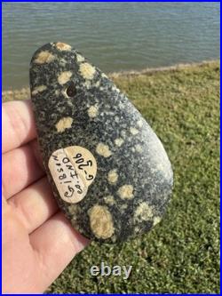 Rare Native American Drilled Porphyry Pendant Gorget