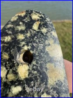 Rare Native American Drilled Porphyry Pendant Gorget