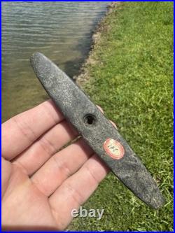 Rare Native American Drilled Slate Ohio Pendant Gorget