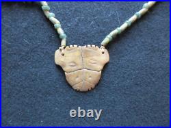 Rare Native American Hand Engraved Gorget On Trade Bead Necklace, Pe-052307459