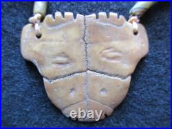 Rare Native American Hand Engraved Gorget On Trade Bead Necklace, Pe-052307459