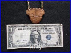 Rare Native American Hand Engraved Gorget On Trade Bead Necklace, Pe-052307459