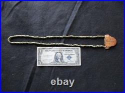 Rare Native American Hand Engraved Gorget On Trade Bead Necklace, Pe-052307459 Rare Native American Hand Engraved Gorget On Trade Bead Necklace, Pe-052307459