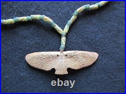 Rare Native American Hand Engraved Gorget On Trade Bead Necklace, Pe-052307460