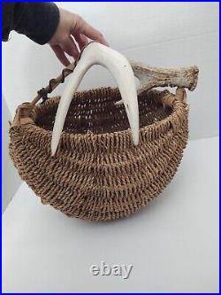 Rare Native American Hand Woven Antler Basket