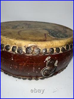 Rare Native American Handpainted Ceremonial Drum Estate Sale Find Pow Pow 10