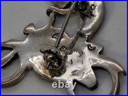 Rare Native American Hopi Turquoise 925 Sterling Silver Kokopelli Motorcycle Pin