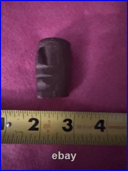 Rare Native American Human Face Effigy Stone Smoking Pipe Artifact