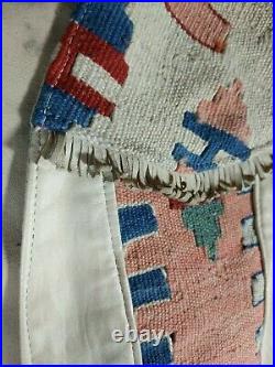 Rare Native American Indian Button Hide Leather Shirt Vest Tassel Frill