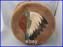 Rare Native American Indian Drum Painted Hide Tops & Sides -great
