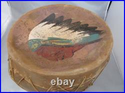 Rare Native American Indian Drum Painted Hide Tops & Sides -great