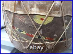 Rare Native American Indian Drum Painted Hide Tops & Sides -great
