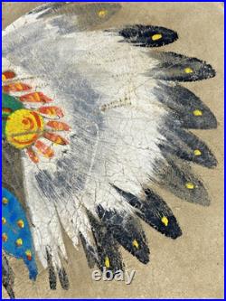 Rare Native American Indian Pillow. Hide Top Bottom & Sides! With Story