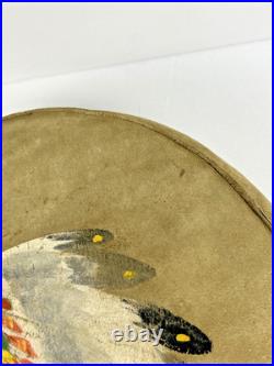 Rare Native American Indian Pillow. Hide Top Bottom & Sides! With Story