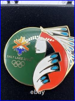 Rare Native American Indian Salt Lake City Olympics 2002 Pin