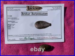 Rare Native American Knob Top Plummet Jackson COA