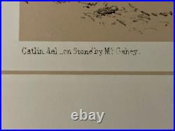 Rare Native American Lithograph #24 Archery of the Mandans Catlin NA Indian 1845