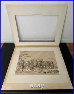 Rare Native American Lithograph #24 Archery of the Mandans Catlin NA Indian 1845