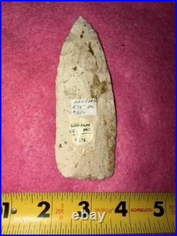 Rare Native American Missouri Blade Arrowhead Point