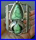 Rare-Native-American-Navajo-Damele-Turquoise-2-Stone-Sterling-Silver-Bracelet-3-01-gzo