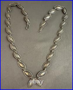 Rare Native American Navajo PERRY SHORTY Necklace Of Coin Silver Stunning