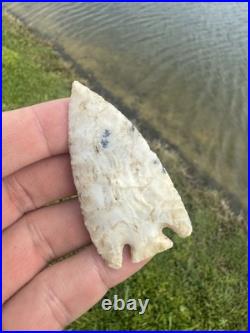 Rare Native American Novocilite Corner Notch Arrowhead Point