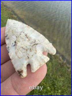 Rare Native American Novocilite Corner Notch Arrowhead Point Rare Native American Novocilite Corner Notch Arrowhead Point