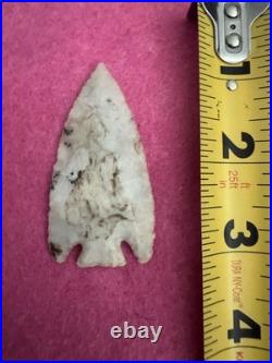 Rare Native American Novocilite Corner Notch Arrowhead Point