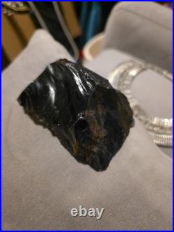 Rare Native American Obsidian Blade Scraper Artifact Stone Tool