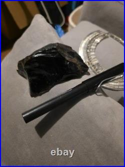 Rare Native American Obsidian Blade Scraper Artifact Stone Tool