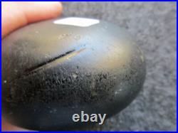 Rare Native American Obsidian Discoidal, Hand Carved Indian Discoidal, Ott S-56a
