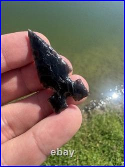 Rare Native American Obsidian Harrell Point Arrowhead