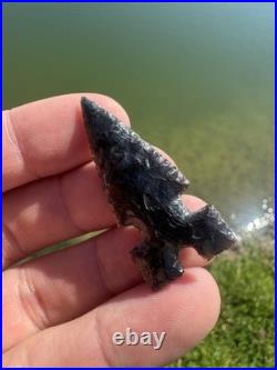 Rare Native American Obsidian Harrell Point Arrowhead