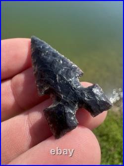 Rare Native American Obsidian Harrell Point Arrowhead