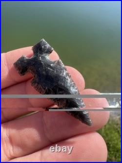 Rare Native American Obsidian Harrell Point Arrowhead