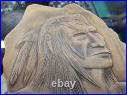 Rare! Native American Oklahoma Creek Indian Soapstone carving-Phillip. 11x7