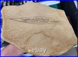 Rare! Native American Oklahoma Creek Indian Soapstone carving-Phillip. 11x7