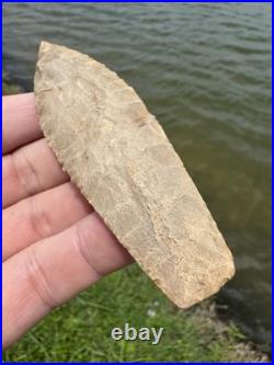 Rare Native American Paleo Agate Basin Arrowhead Point Indiana