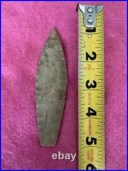 Rare Native American Paleo Agate Basin Arrowhead Point Indiana