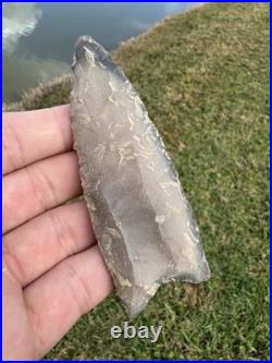 Rare Native American Paleo Fluted Clovis Point Arrowhead