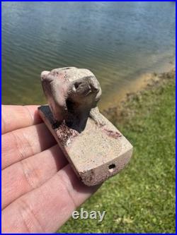 Rare Native American Pipe Stone Effigy Bird Pipe Arrowhead