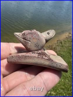 Rare Native American Pipe Stone Effigy Bird Pipe Arrowhead