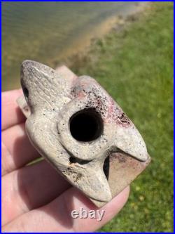 Rare Native American Pipe Stone Effigy Bird Pipe Arrowhead